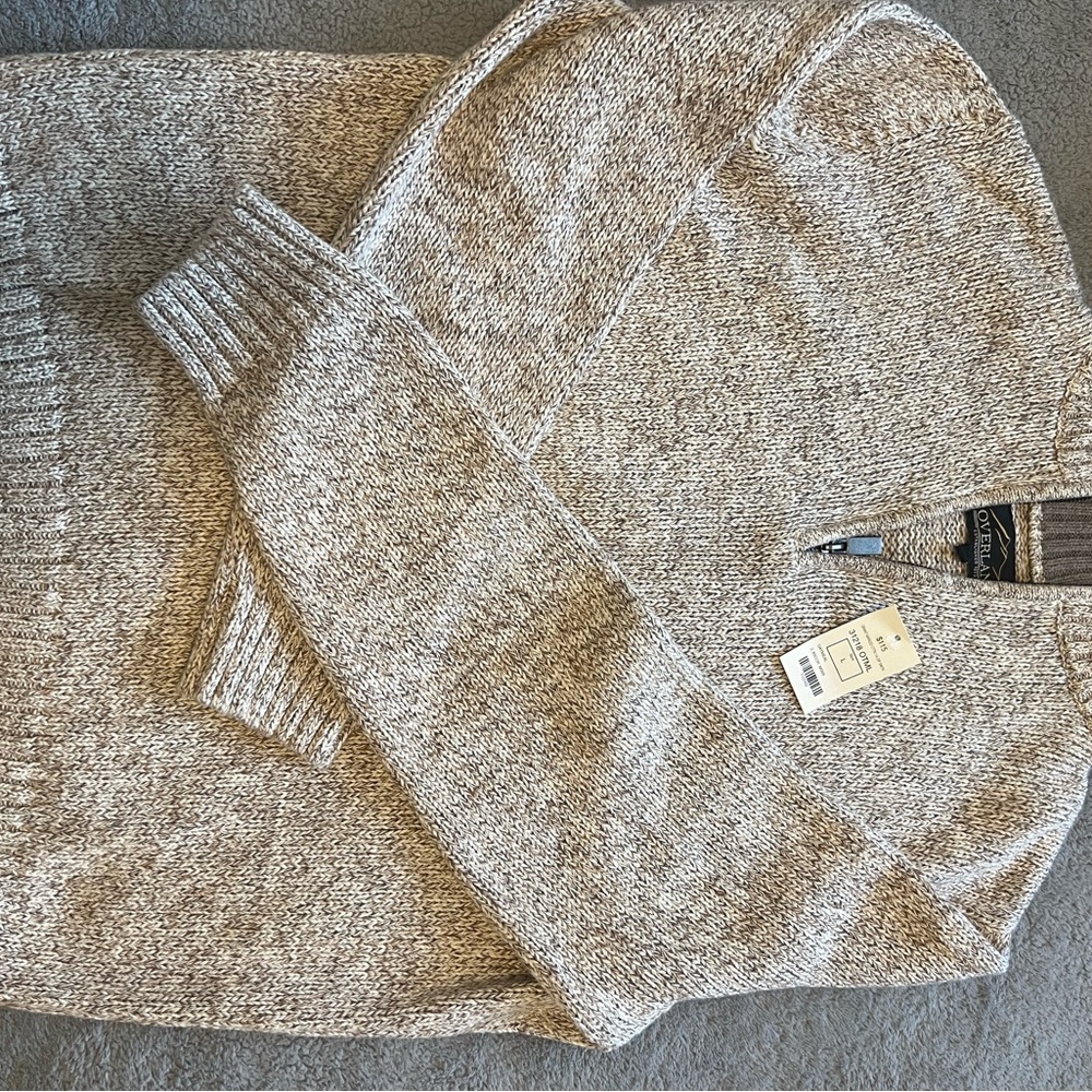 Men's Zip-Up Sweater - Neutral Heather Beige by Nautica